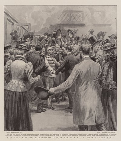 ファショダから戻って、パリのリヨン駅でキャプテンバラティエのレセプション 作： Frank Dadd