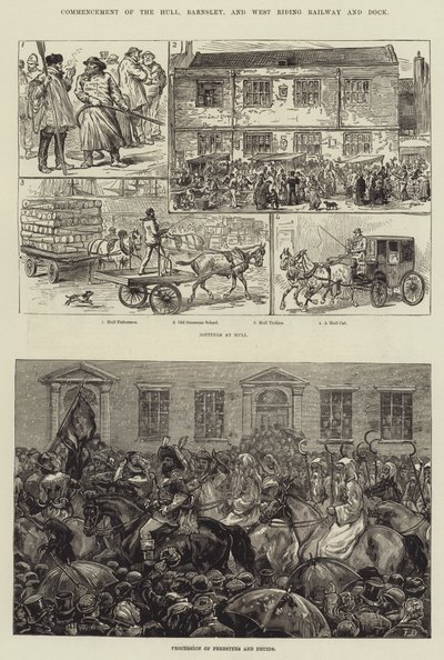 ハル、バーンズリー、ウェストライディング鉄道とドックの開始 作： Frank Dadd