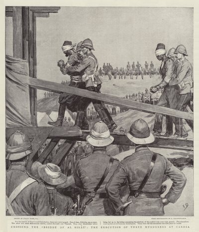アルシラットの橋を渡る、カンディアでの3人の殺人者の処刑 作： Frank Dadd