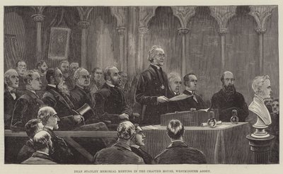 ウェストミンスター寺院のチャプターハウスでのディーンスタンレー記念会議 作： Frank Dadd