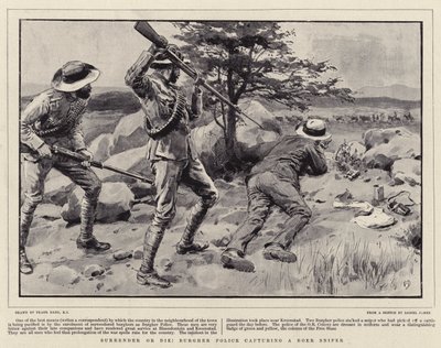 降伏または死ぬ！ボーガー狙撃兵を捕らえているバーガー警察 作： Frank Dadd
