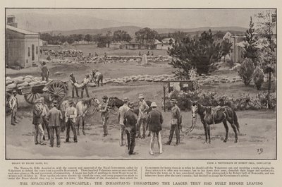 ニューカッスルの避難、住民は彼らが去る前に構築したラージャーを解体 作： Frank Dadd