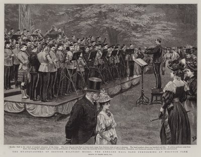 英国軍事音楽の本部、ホイットンパークで演奏するネラーホールバンド 作： Frank Dadd