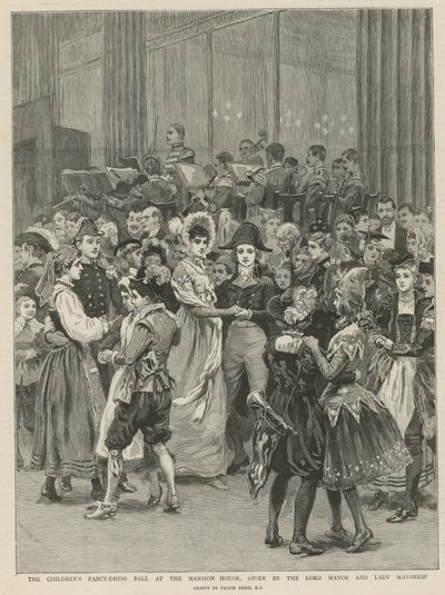 マンションハウスで行われた子供たちの仮装舞踏会(彫刻) 作： Frank Dadd