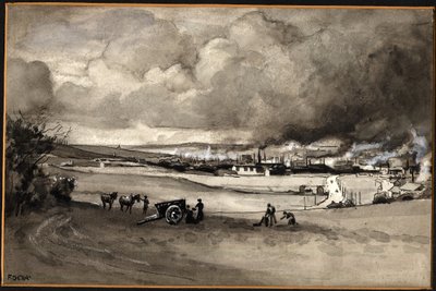 ジョン・オゴーント・ヒルのハンスレット、1900-09年頃（紙にペンとインク、水彩） 作： Frank Dean