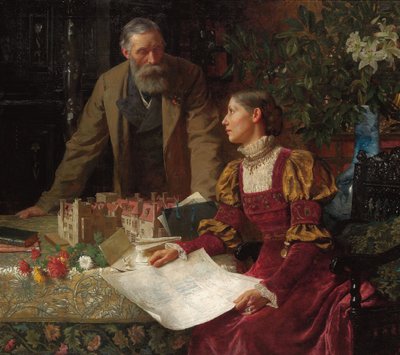 ハウスビルダーズ、1880 作： Frank Dicksee