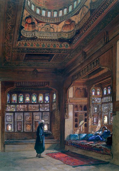 シェイクサダットのハーレム、カイロ、1870 作： Frank Dillon