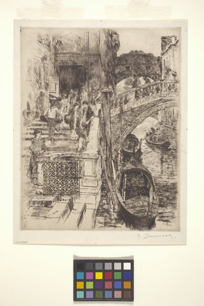ため息橋、ヴェネツィア (プレート 1) (インク) 作： Frank Duveneck