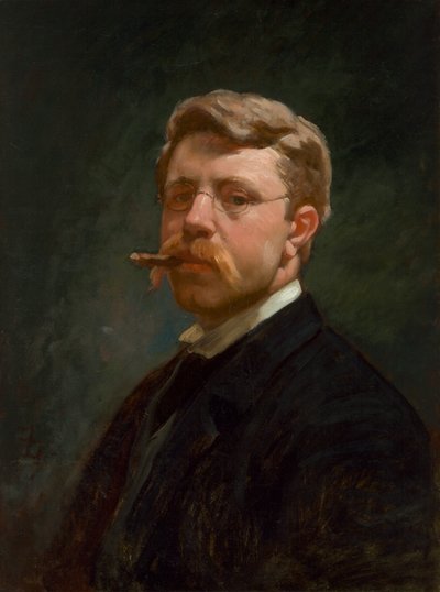 Frank Duveneck Self-Portrait、c。 1890年。 作： Frank Duveneck