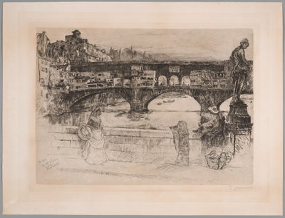 ヴェッキオ橋、フィレンツェ（ファーストプレート） 作： Frank Duveneck