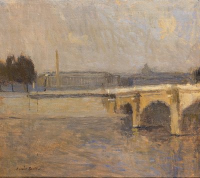 パリのセーヌ川、コンコルド橋 作： Frank Edwin Scott