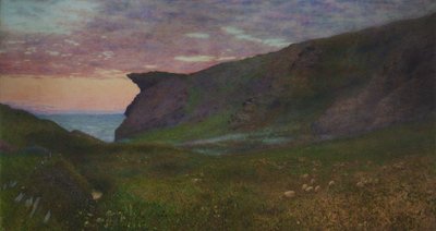 コーンウォールの海岸に沈む夕日 作： Frank Goodwin