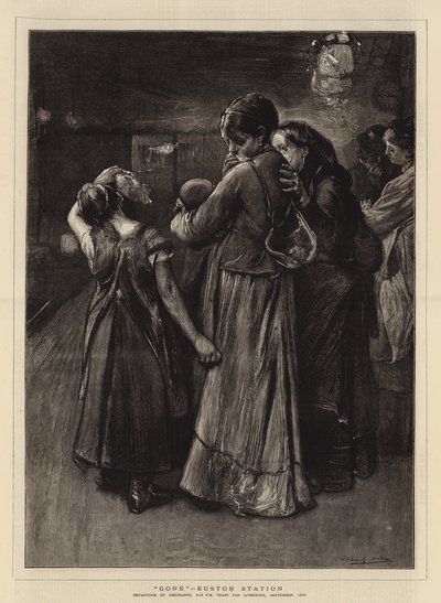 ゴーン、ユーストン駅 作： Frank Holl