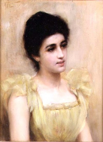 黄色いドレス 作： Frank Markham Skipworth