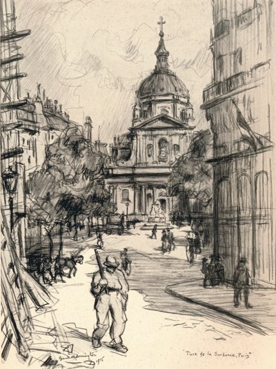 ソルボンヌ広場、1915 作： Frank Milton Armington