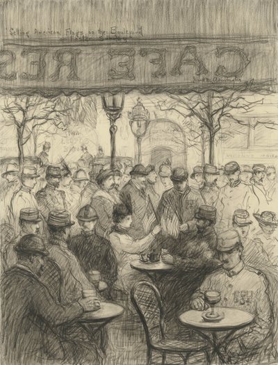 1917年の復活祭の日曜日に大通りでアメリカの国旗を売る 作： Frank Milton Armington
