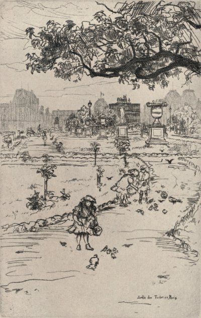 チュイルリー庭園、1915 作： Frank Milton Armington