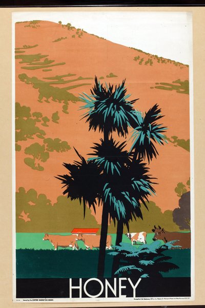蜂蜜、「Buy New Zealand Produce」シリーズより [6319386]（カラーリトグラフ） 作： Frank Newbould