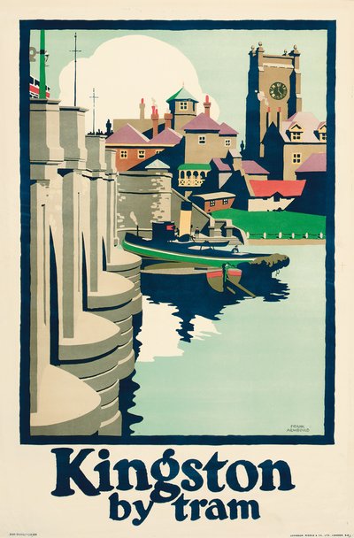 ロンドン交通局のポスター「Kingston by Tram」 作： Frank Newbould