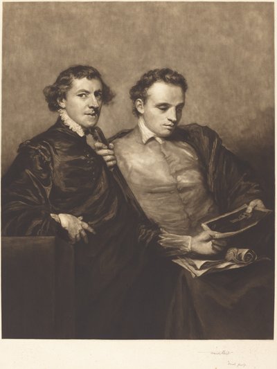 二人の紳士の肖像 作： Frank Short, after Sir Joshua Reynolds