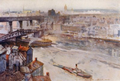 Newcastle-on-Tyne（カラーリトグラフ 作： Frank Southgate