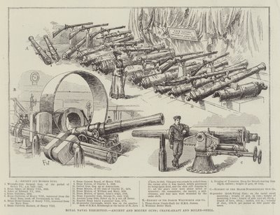 王立海軍展覧会、古代と現代の銃、クランクシャフトとボイラーシェル 作： Frank Watkins