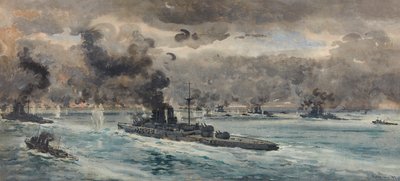 ジュトランドの戦い（水彩画） 作： Frank Watson Wood