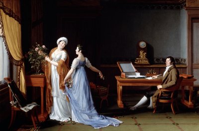 妻と娘と一緒にドラフォレ伯爵、1804年 作： François André Vincent