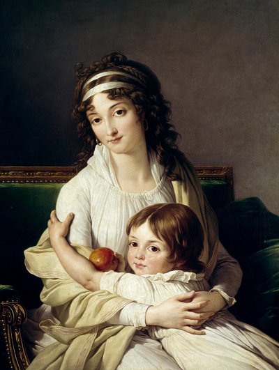ボワイエ・フォンフレッド夫人とその息子アンリ（1788-1841）の肖像と思われる。フランソワ・アンドレ・ヴィンセント（1746-1816）の絵画 1796年 日0.96 x 0.79 m 作： François André Vincent