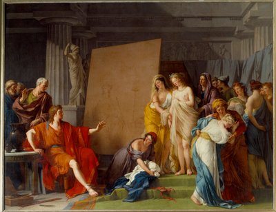 画家ゼウキス（またはゼウシッポス、ギリシャの画家、紀元前464-398年）が、クロトーネの最も美しい少女たちをモデルに選んだ作品。3.2x4.1メートル 作： François André Vincent