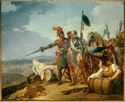 宗教の戦争"King Henry IV bringing food into Paris in August 1590" 1590年にパリを包囲した際、パリ近郊にいたヘンリー4世（1553-1610）が飢えたパリ市民に食料を供給する。フランソワ・アンドレ・ヴァンサン（1746-1816）による絵画 1783年 日1,57x1,92 m 作： François André Vincent