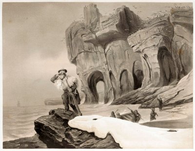 スカンジナビア、ラップランド、スピッツベルゲン、フェロー諸島の旅からベア島、パブ。 1852年。 作： François Auguste Biard