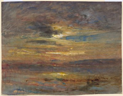 池に沈む夕日 作： François Auguste Ravier