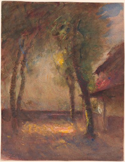 モレステルのラヴィエ家のテラス 作： François Auguste Ravier