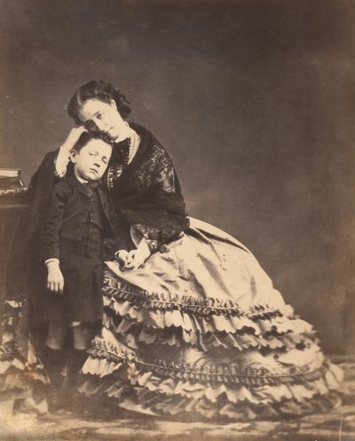 [ウジェニー皇后と皇太子]、1862 年。 作： François Benjamin Maria Delessert.