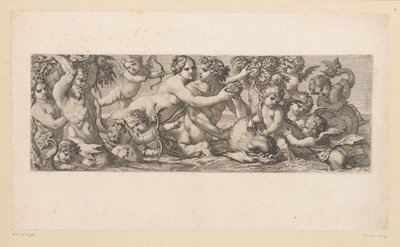 水にサテュロス、ネレイド、プッティがいるバッカス 水辺の神話（連載タイトル） 作： François Bignon (attributed to)