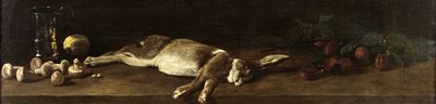 ウサギのいる静物、1863 作： François Bonvin