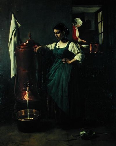 銅を飲む噴水、1861 作： François Bonvin