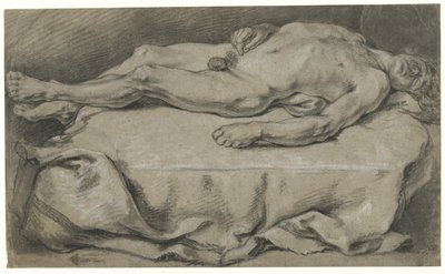 リクライニング男性ヌードの解剖学的研究 作： François Boucher (manner of)
