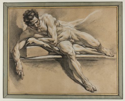 リクライニング男性ヌードの学術的研究 作： François Boucher