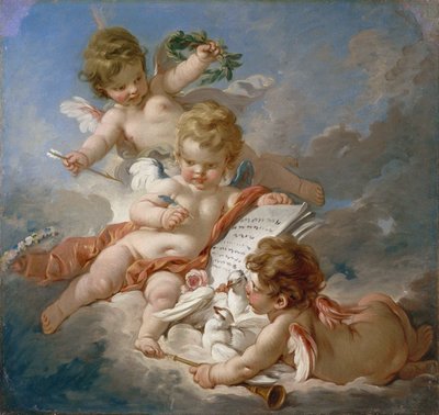 ブーシェ - キューピッド。詩の寓意、1760年代FXD 作： François Boucher