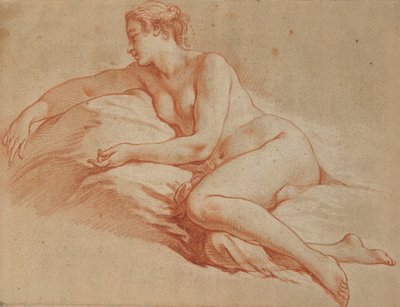 Boucher - 左向きの横たわる裸婦 作： François Boucher