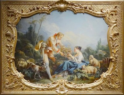 ブーシェ - 不満を抱く羊飼い、パリ、国立公文書館、オテル・ド・スービーズ 作： François Boucher
