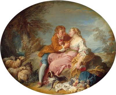 ブーシェ - 牧歌的な情景、1730年代初期 作： François Boucher