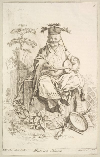 中国のミュージシャン、1738-45。 作： François Boucher