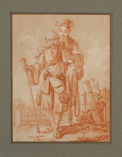 風景の中の中国のカップル 作： François Boucher