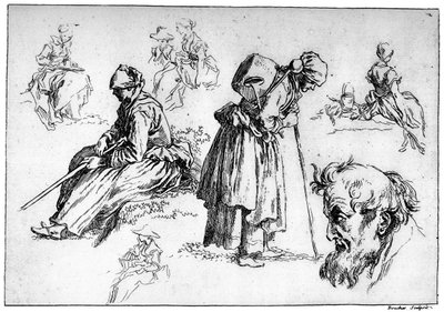 多様な人物、c1720-1770、1924 作： François Boucher