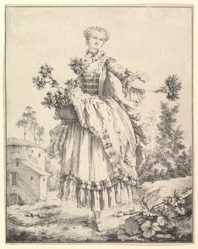 フラワーガール、18世紀。 作： François Boucher