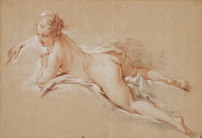 フランス語：うつぶせに横たわる女性 作： François Boucher