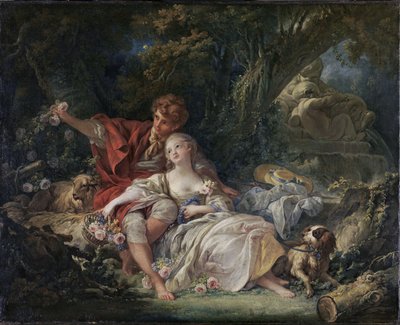 ドイツ語：シェパードと牧神 作： François Boucher